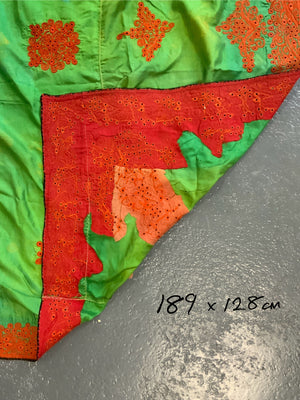 Rajasthan or Gujarat antique embroidery on silk (189 x 128cm)