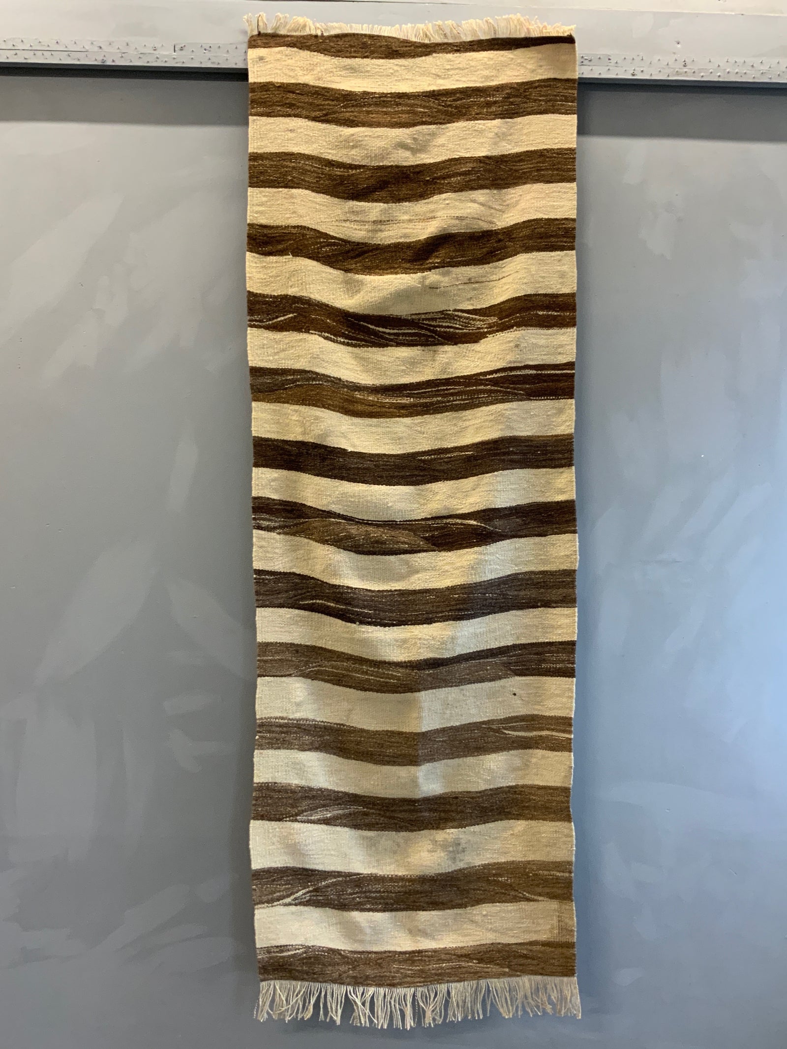 Anatolian flatweave stripped fragment  (210 x 76cm)