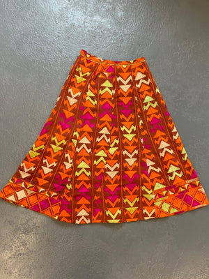 Skirt made up from a Punjabi Fulkari shawl (40cm x 76cm)