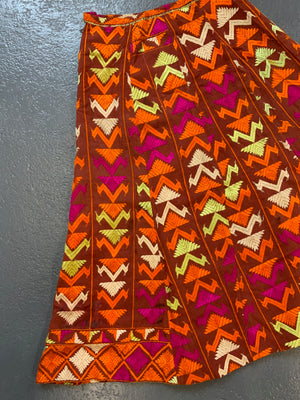 Skirt made up from a Punjabi Fulkari shawl (40cm x 76cm)