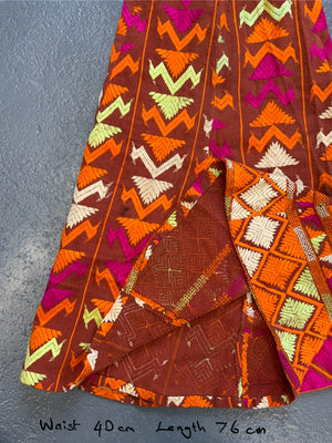 Skirt made up from a Punjabi Fulkari shawl (40cm x 76cm)