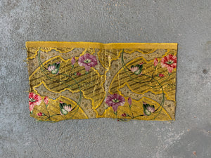 French or Muscovy antique small gilt silk brocade fragment (46 x 21cm)