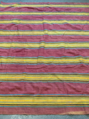 Indian (?) striped handwoven  warp-face cotton (152 x 124cm)