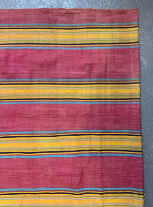 Indian (?) striped handwoven  warp-face cotton (152 x 124cm)