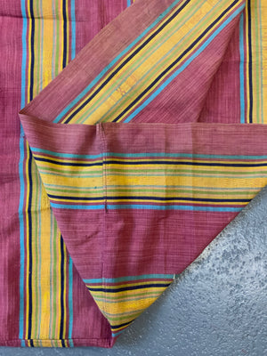 Indian (?) striped handwoven  warp-face cotton (152 x 124cm)