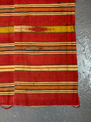 2 Syrian vintage striped cotton cloths with gilt (270 x 132/95cm)
