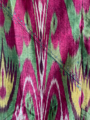 Uzbek / Tajik antique silk ikat (122 x 83cm)