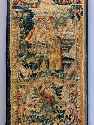 Pair of Brussels antique tapestry borders (166 x 51cm) [2]