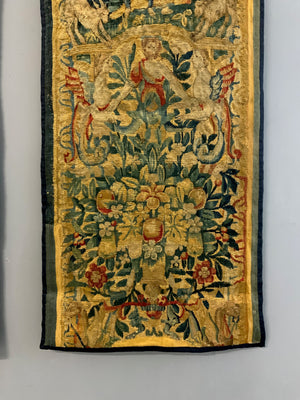 Pair of Brussels antique tapestry borders (166 x 51cm) [2]