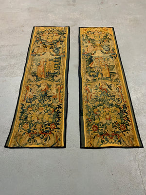 Pair of Brussels antique tapestry borders (166 x 51cm) [2]