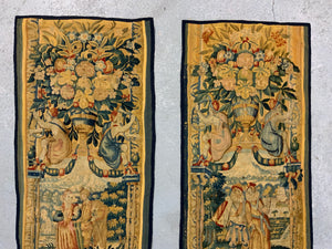 Pair of Brussels antique tapestry borders (166 x 51cm) [2]