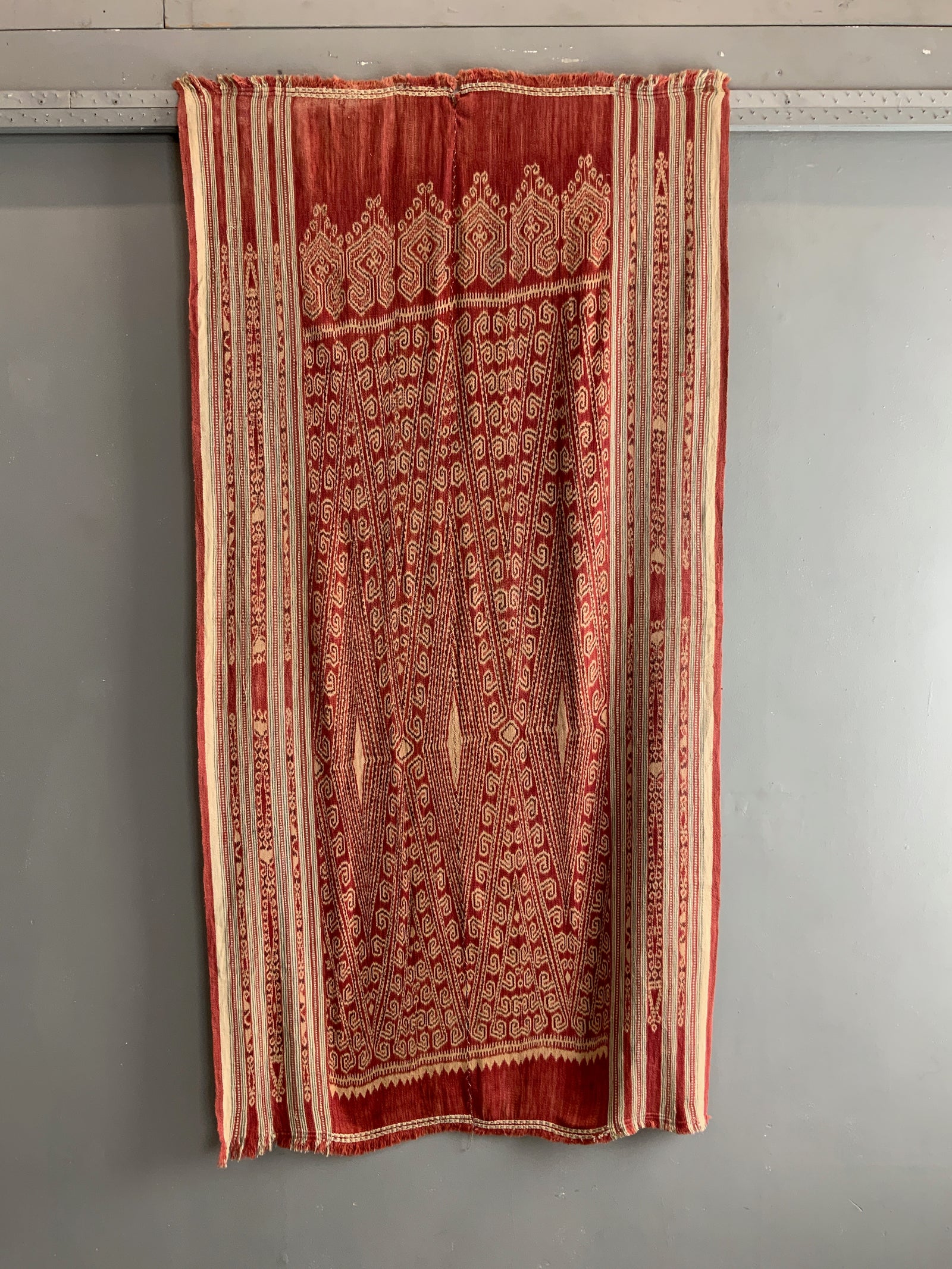 Borneo vintage Sarawak Dayak ritual cotton Pua ikat (169 x 86cm)