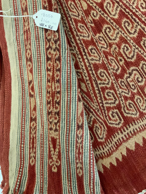 Borneo vintage Sarawak Dayak ritual cotton Pua ikat (169 x 86cm)