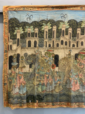 Indian revival gouache pichwai painting (150 x 114cm)