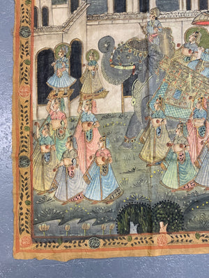 Indian revival gouache pichwai painting (150 x 114cm)