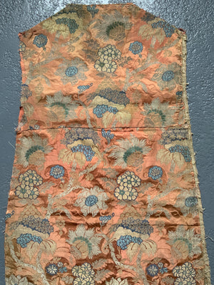 French antique silk and gilt brocade fragment  (115 x 50cm)