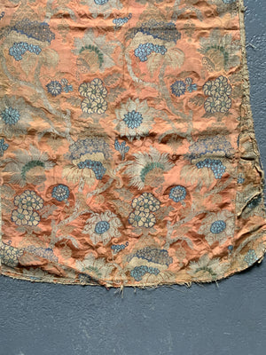 French antique silk and gilt brocade fragment  (115 x 50cm)