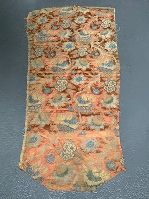 French antique silk and gilt brocade fragment  (115 x 50cm)