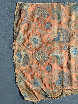 French antique silk and gilt brocade fragment  (115 x 50cm)