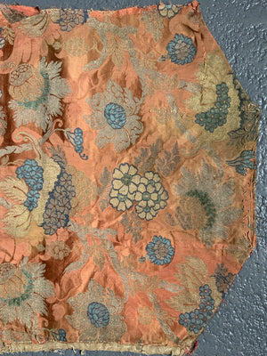French antique silk and gilt brocade fragment  (115 x 50cm)