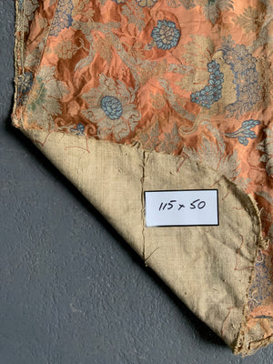 French antique silk and gilt brocade fragment  (115 x 50cm)