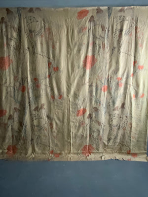 Pair of large satin curtains (270/250 x 135cm)