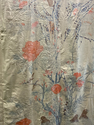 Pair of large satin curtains (270/250 x 135cm)
