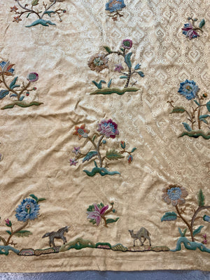 ( Pair ) Arthur Lee crewel work vintage curtains (each 278 x 109cm)