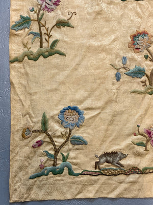 ( Pair ) Arthur Lee crewel work vintage curtains (each 278 x 109cm)