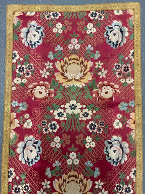 French small antique silk brocade (102 x 49cm)