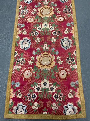 French small antique silk brocade (102 x 49cm)