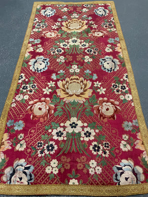 French small antique silk brocade (102 x 49cm)