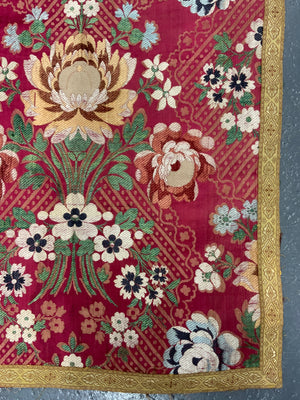 French small antique silk brocade (102 x 49cm)