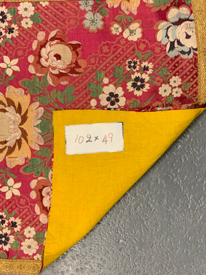 French small antique silk brocade (102 x 49cm)