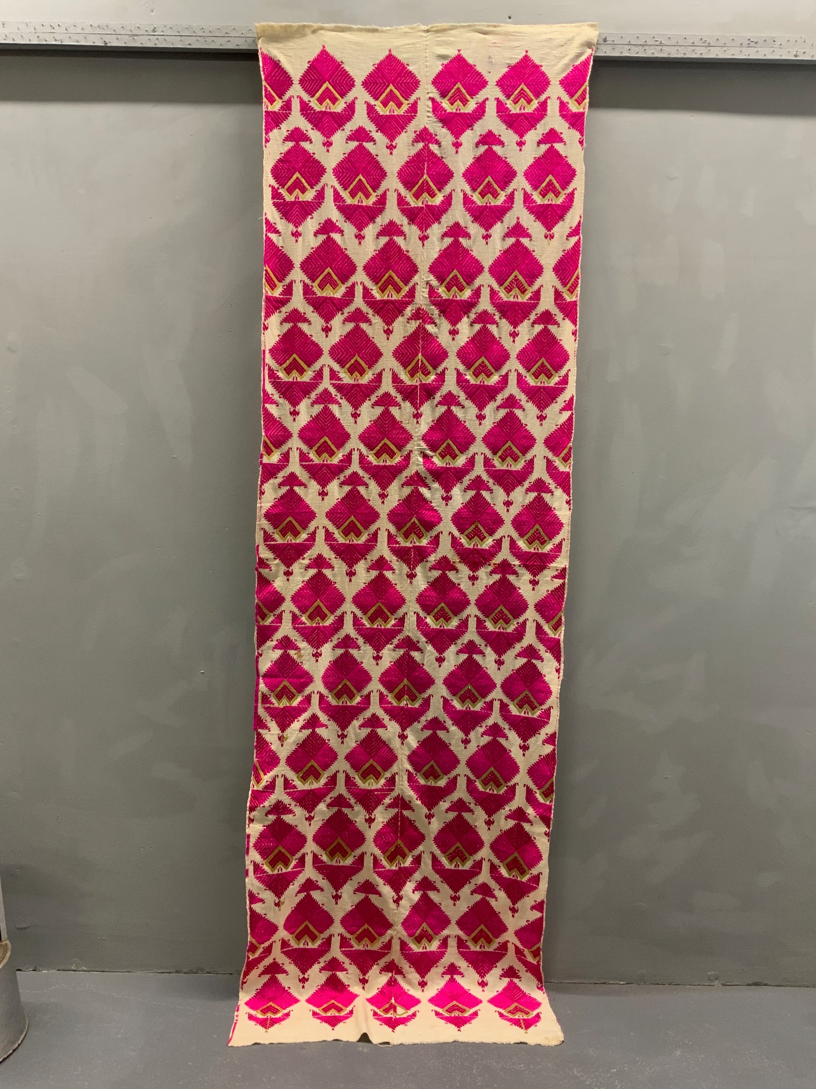 Swat Valley silk embroidery on cotton (259 x 77cm)