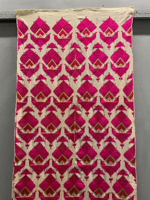 Swat Valley silk embroidery on cotton (259 x 77cm)