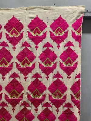 Swat Valley silk embroidery on cotton (259 x 77cm)