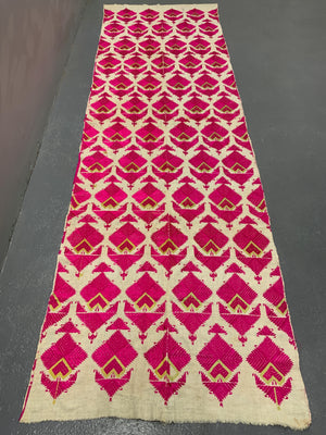 Swat Valley silk embroidery on cotton (259 x 77cm)