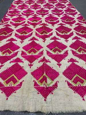 Swat Valley silk embroidery on cotton (259 x 77cm)