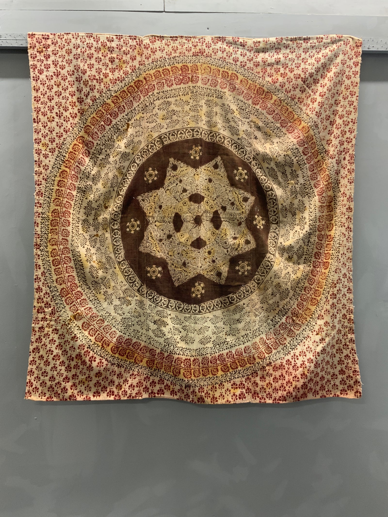 Turkish hand block print (148 x 138cm)