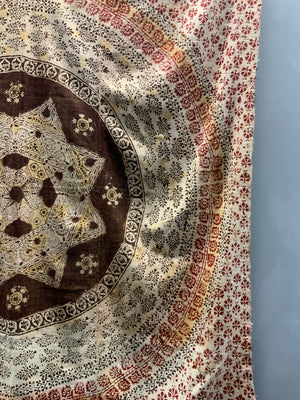 Turkish hand block print (148 x 138cm)