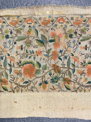 Ottoman towel embroidery silk on linen 19th cent (83 x 36cm)