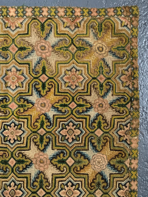 Venetian or N. Italian antique silk stitch embroidery (61 x 59cm)