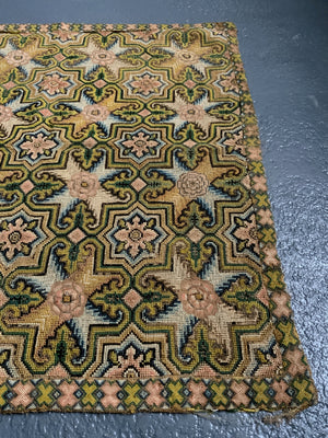 Venetian or N. Italian antique silk stitch embroidery (61 x 59cm)