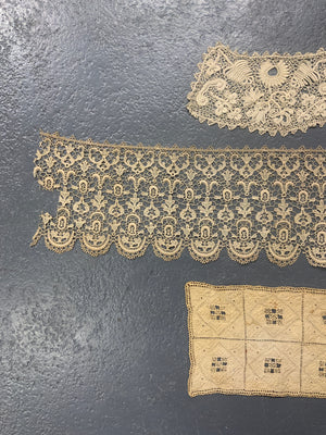 Antique Lace and early drawnwork (3 pieces)