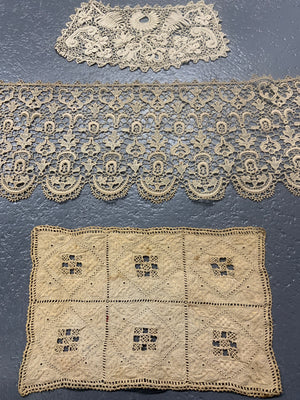 Antique Lace and early drawnwork (3 pieces)