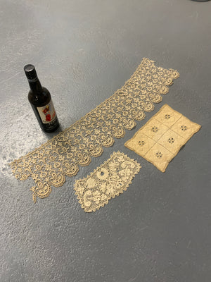 Antique Lace and early drawnwork (3 pieces)