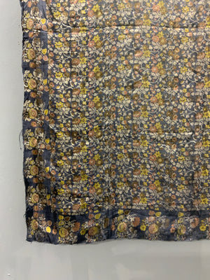 antique Turkish bohçe (?) silk brocade  (139 x 123cm)
