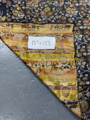 antique Turkish bohçe (?) silk brocade  (139 x 123cm)