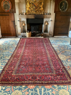 Uzbek antique oversize Bukhara Beshir carpet (515 x 240cm)